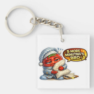 Funny 5 More Minutes Bro Sloth Blanket Groggy Morn Key Ring