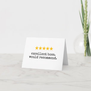 Funny 5-Star Boss Day Card "Excellent Boss