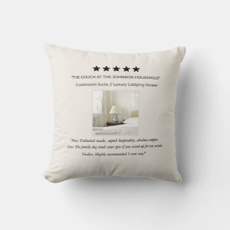 Funny 5 Star Guest Room Review Custom Photo Throw Cushion