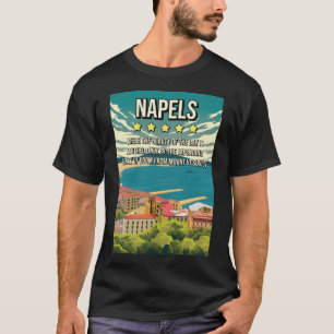 Funny 5 Star Napels Italian Minimal Travel Poster  T-Shirt