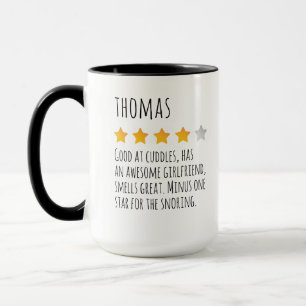 Funny 5 Star Review Custom Name Mug for Husband