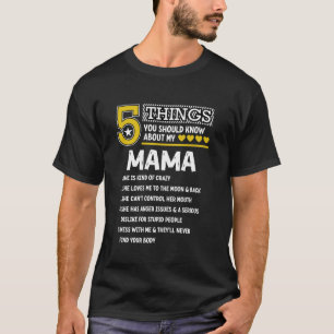 Funny 5 Things Mama Cool Family Matching Party Lon T-Shirt