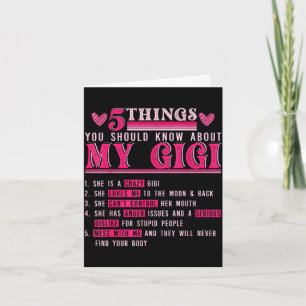 Funny 5 things should know about gigi mother's day card