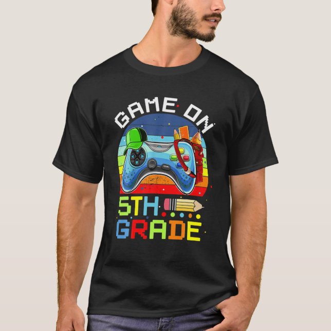 Funny 5Th Grade Back To School Video Game T-Shirt (Front)