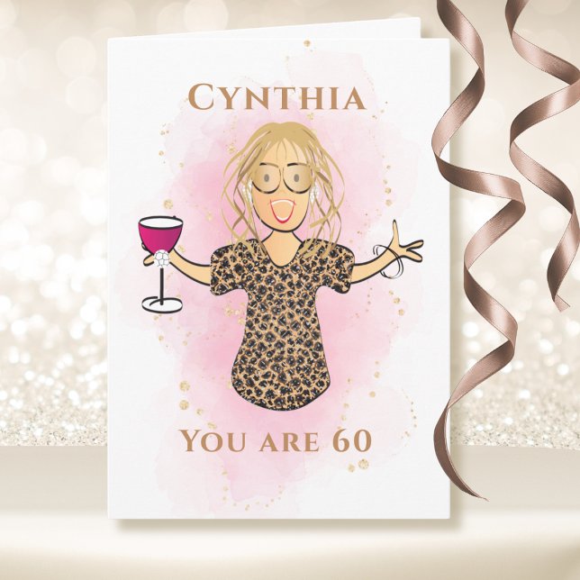 Funny 60 and Fabulous Sassy 60th Birthday Cartoon  Card (Creator Uploaded)