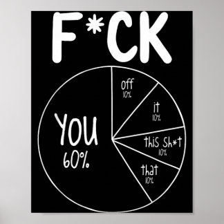 Funny 60 Percent Pie F Ck Chart Sarcastic Dark