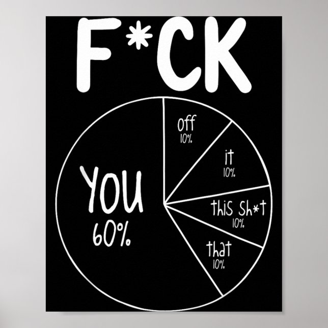 Funny 60 Percent Pie F Ck Chart Sarcastic Dark (Front)