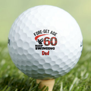 Funny 60th Birthday Dad Gift – Keep Swinging 60 Golf Balls