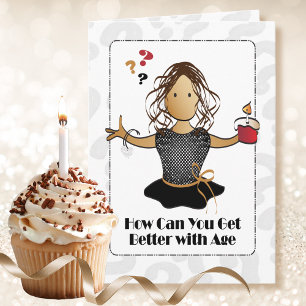 Funny 60th Birthday Female Classy Cartoon Ethnic Card