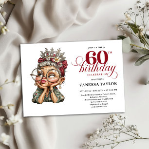 Funny 60th Birthday Invite Old Lady Party Humor