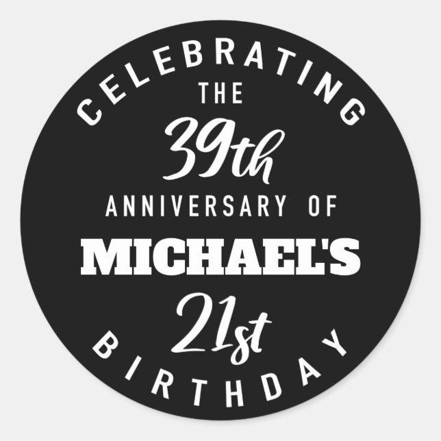 Funny 60th Birthday Personalised Classic Round Sticker (Front)