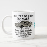 Funny 60th Birthday Retro Car Banger Add Name Date