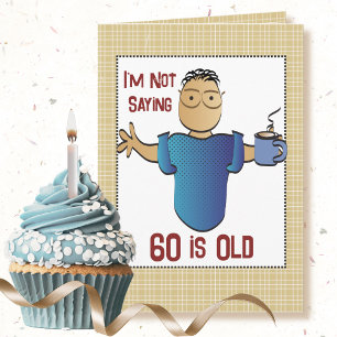Funny 60th Birthday Sarcastic Ethnic Male Cartoon  Card