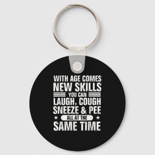 Funny 60th Birthday With Age Comes New Skills Humo Key Ring