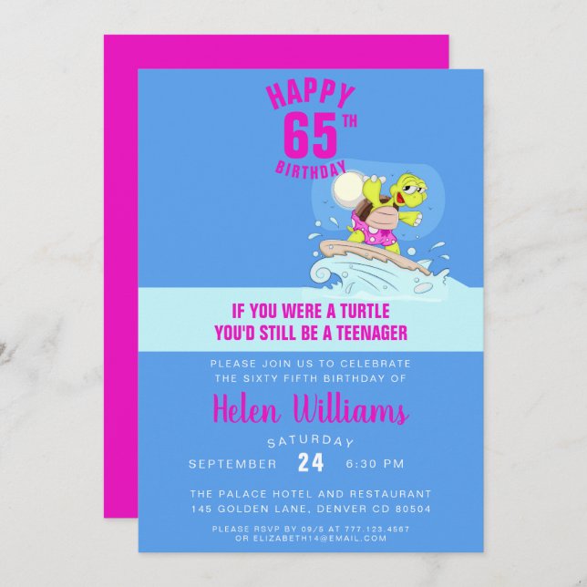 Funny 65th birthday invitation (Front/Back)