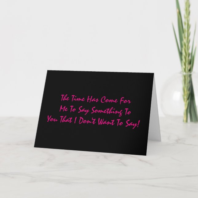 Funny, 65th birthday, pink on black. card (Front)