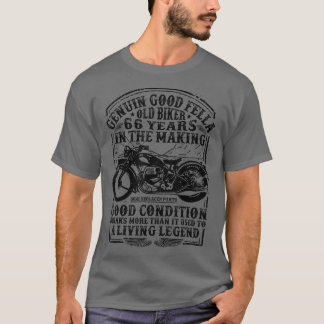 Funny 66 Years Old Biker Retro Style Classic Motor T-Shirt