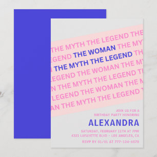 Funny 66th birthday invitations Quote Woman Myth 