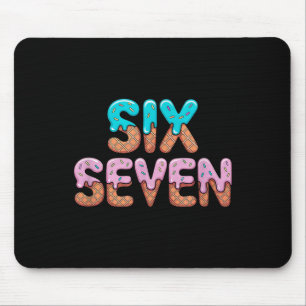 Funny 67 6 7 Drippy Bright Colors Ice Cream Style Mouse Pad