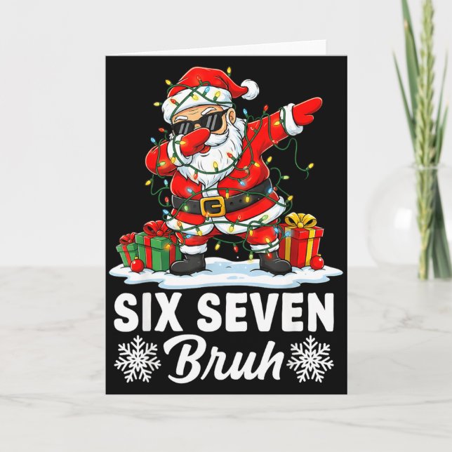 Funny 67 Bruh Christmas 6 7 Six Seven Bruh Meme Xm Card (Front)