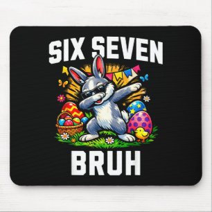 Funny 67 bruh easter bunny rabbit meme six seven mouse pad
