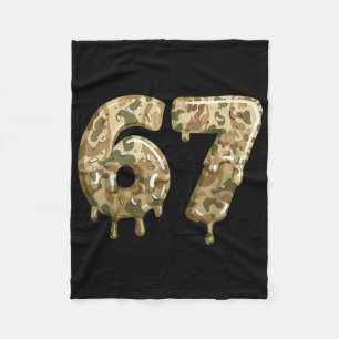 Funny 67 Camo Drip Meme Six Seven Alpha Slang  Fleece Blanket