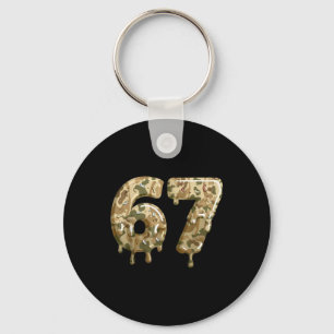 Funny 67 Camo Drip Meme Six Seven Alpha Slang  Key Ring