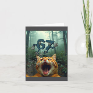 Funny 67 Cat Selfie 6 7 Brainrot Teen Boys Meme Ha Card