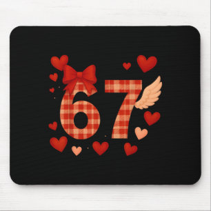 Funny 67 Checkered Valentines Day Six Seven Men Wo Mouse Pad