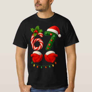 Funny 67 Christmas   6+7=67 Gyatt Holiday Pyjamas  T-Shirt