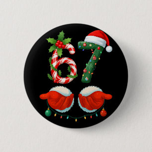 Funny 67 Christmas 6 7 Meme Pajamas Holiday Gen Al Cm Round Badge