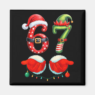 Funny 67 Christmas 6 7 Meme Pajamas Holiday Gen Al Magnet