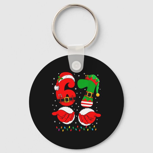 Funny 67 Christmas 6 7 Meme Six Seven For Boys Tea Key Ring (Front)