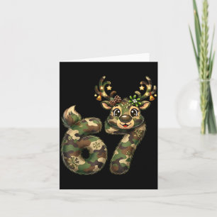 Funny 67 Christmas Holiday Camo Hunting Reindeer D Card
