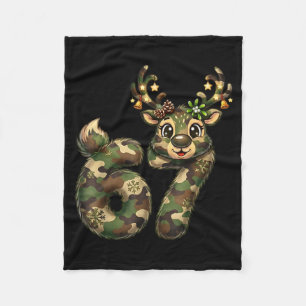 Funny 67 Christmas Holiday Camo Hunting Reindeer D Fleece Blanket