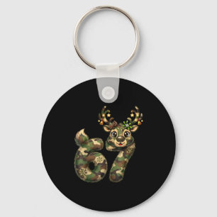 Funny 67 Christmas Holiday Camo Hunting Reindeer D Key Ring