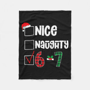 Funny 67 Christmas Meme Six Seven Xmas 6-7 Boys Ki Fleece Blanket