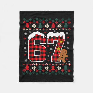 Funny 67 Christmas Pajamas Shirt Six Seven Meme Br Fleece Blanket