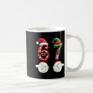 Funny 67 Christmas Pajamas Six Seven Meme 6 7 Elf  Coffee Mug