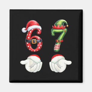 Funny 67 Christmas Pajamas Six Seven Meme 6 7 Elf Magnet