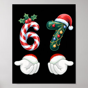 Funny 67 Christmas Pajamas Six Seven Meme 6 7 Elf  Poster