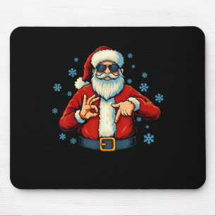 Funny 67 Christmas Santa Claus Hands Six Seven Num Mouse Pad