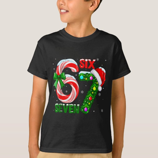 Funny 67 Christmas Shirts Boys Kids 6 7 Meme Pajam (Front)