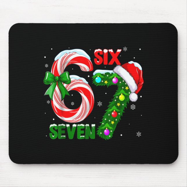 Funny 67 Christmas Shirts Boys Kids 6 7 Meme Pajam Mouse Pad (Front)