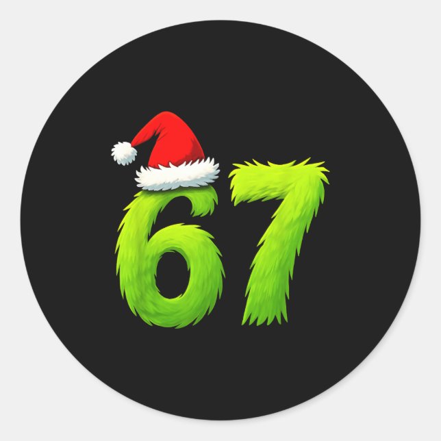 Funny 67 Christmas Six Seven Meme 6 7 Teens Boys G Classic Round Sticker (Front)