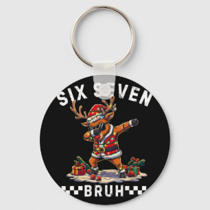 Funny 67 Christmas Six Seven Meme Dabbing Reindeer Key Ring