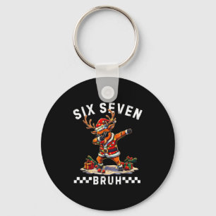 Funny 67 Christmas Six Seven Meme Dabbing Reindeer Key Ring