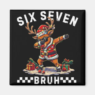 Funny 67 Christmas Six Seven Meme Dabbing Reindeer Magnet