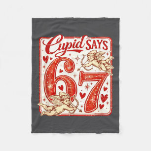 Funny 67 Cud Says 67 Valentine Couple Matching Six Fleece Blanket