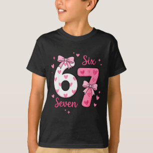 Funny 67 Cute Six Seven Meme Nk Hearts Bow Valenti T-Shirt